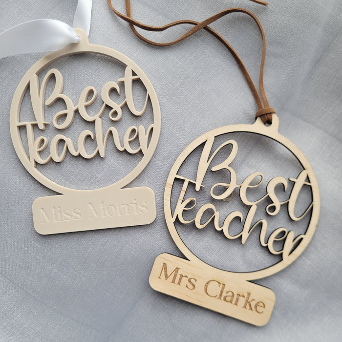 Best Teacher Ornament - Engraved