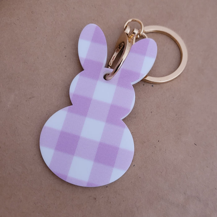 Easter Bunny Keyring - Gingham