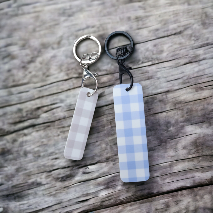 Gingham Long Keyring (small + large)